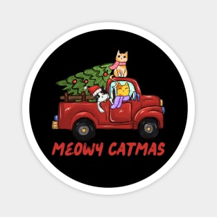 Meowy Catmas Cats Christmas Tree Trip Magnet